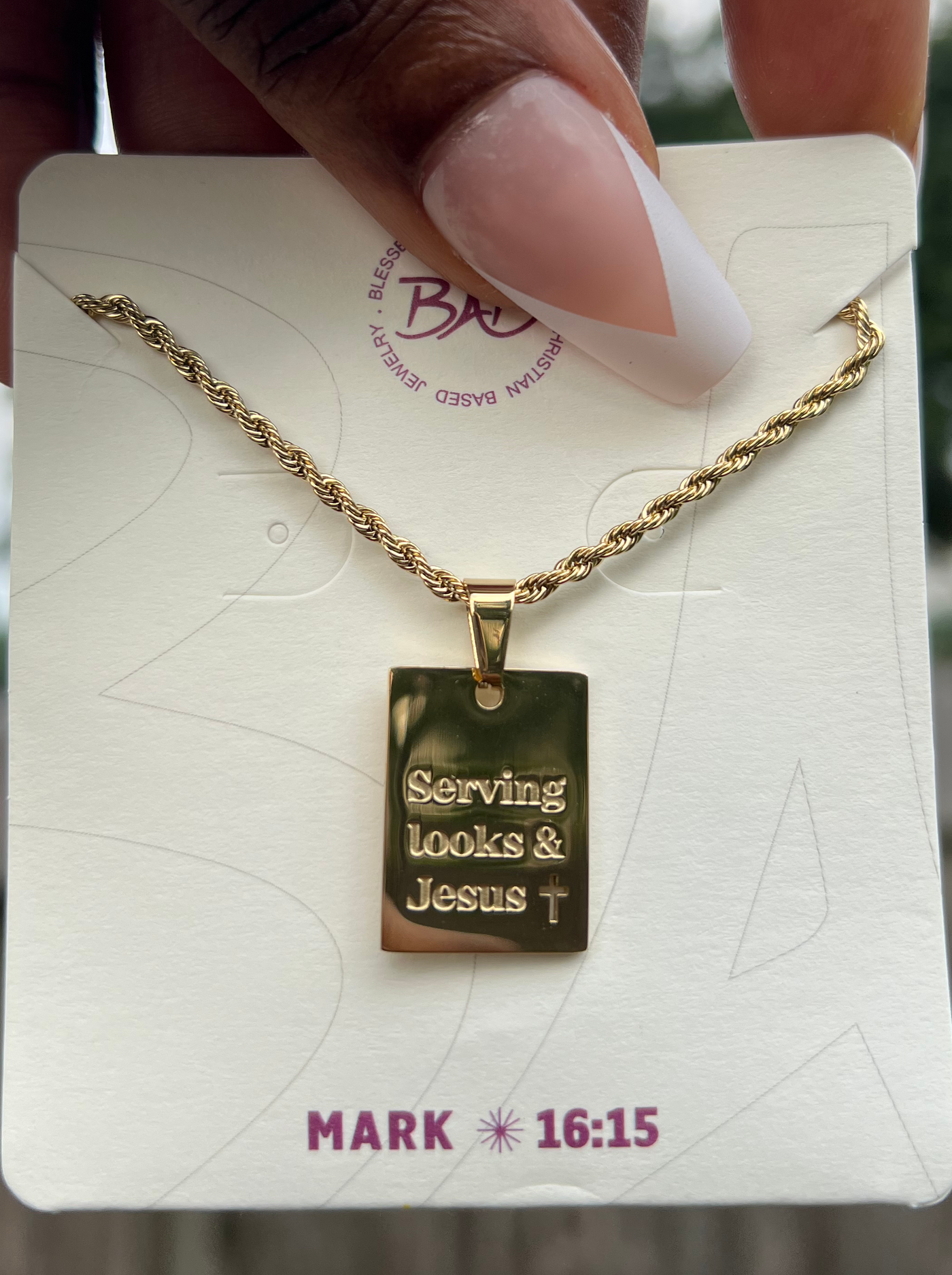 "Serving looks & Jesus" Necklace