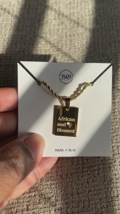 SS "African & Blessed" Necklace (sample sale)