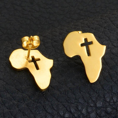 map of Africa shaped stud earrings
